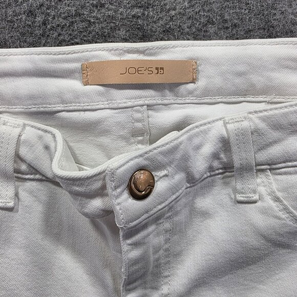 Joes Jeans Womens 32 White The Markie Mid Rise Skinny Crop Raw Hem Jeans - Picture 3 of 9